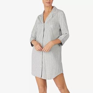 Ralph Lauren | Knit Notch Collar Cotton Sleep Shirt Size L
